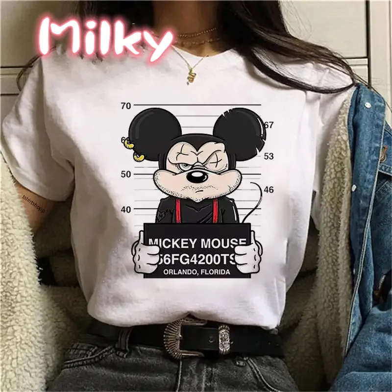 

Kawaii Cartoon Mickey Mouse T Shirt Women Harajuku Cute Minnie Mouse Oversize T-shirt Funny Donald Duck Graphic Tshirt Female