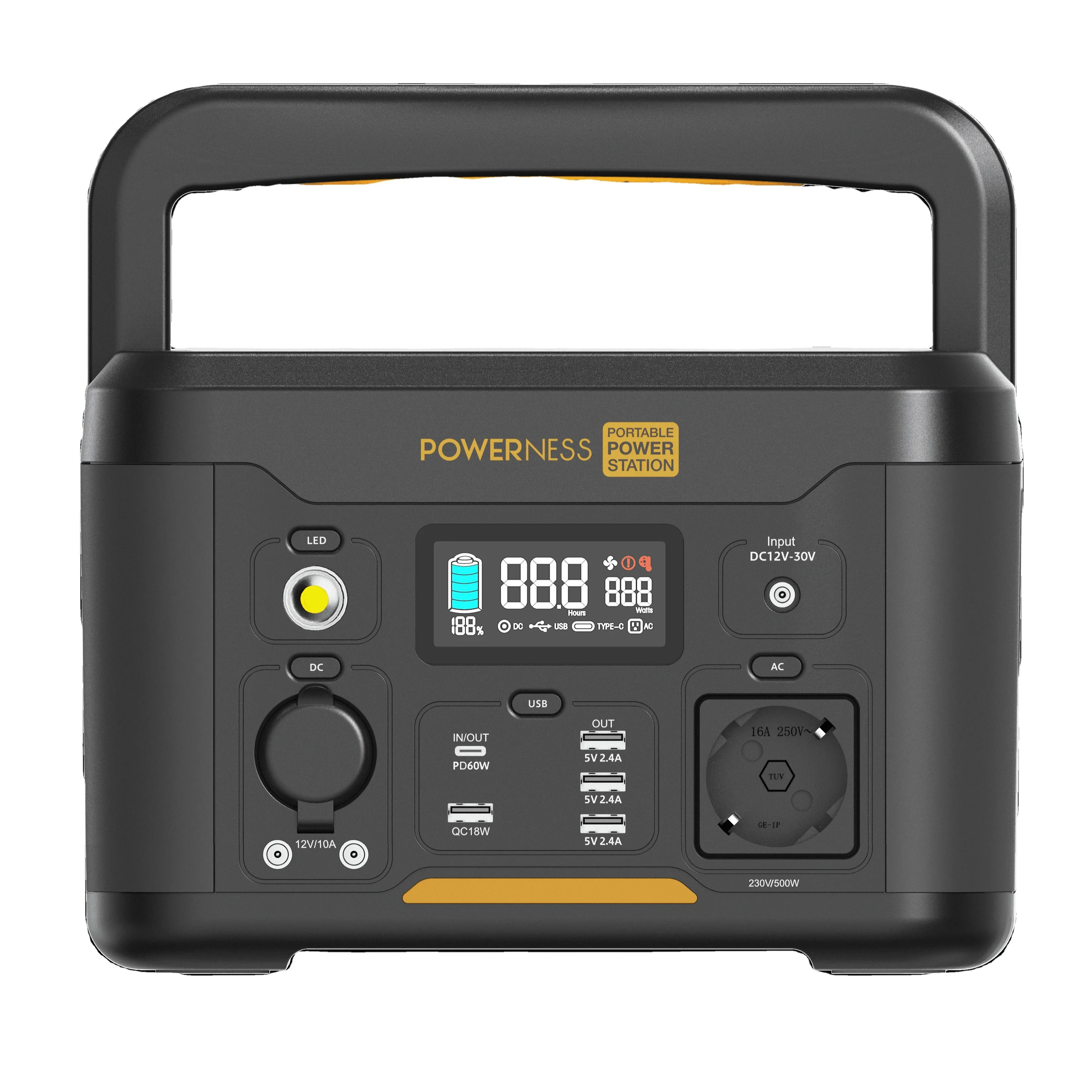 POWERNESS 515Wh Solar Energy Products, Multi-Function Backup Power Bank Generator, Mobile Power Station