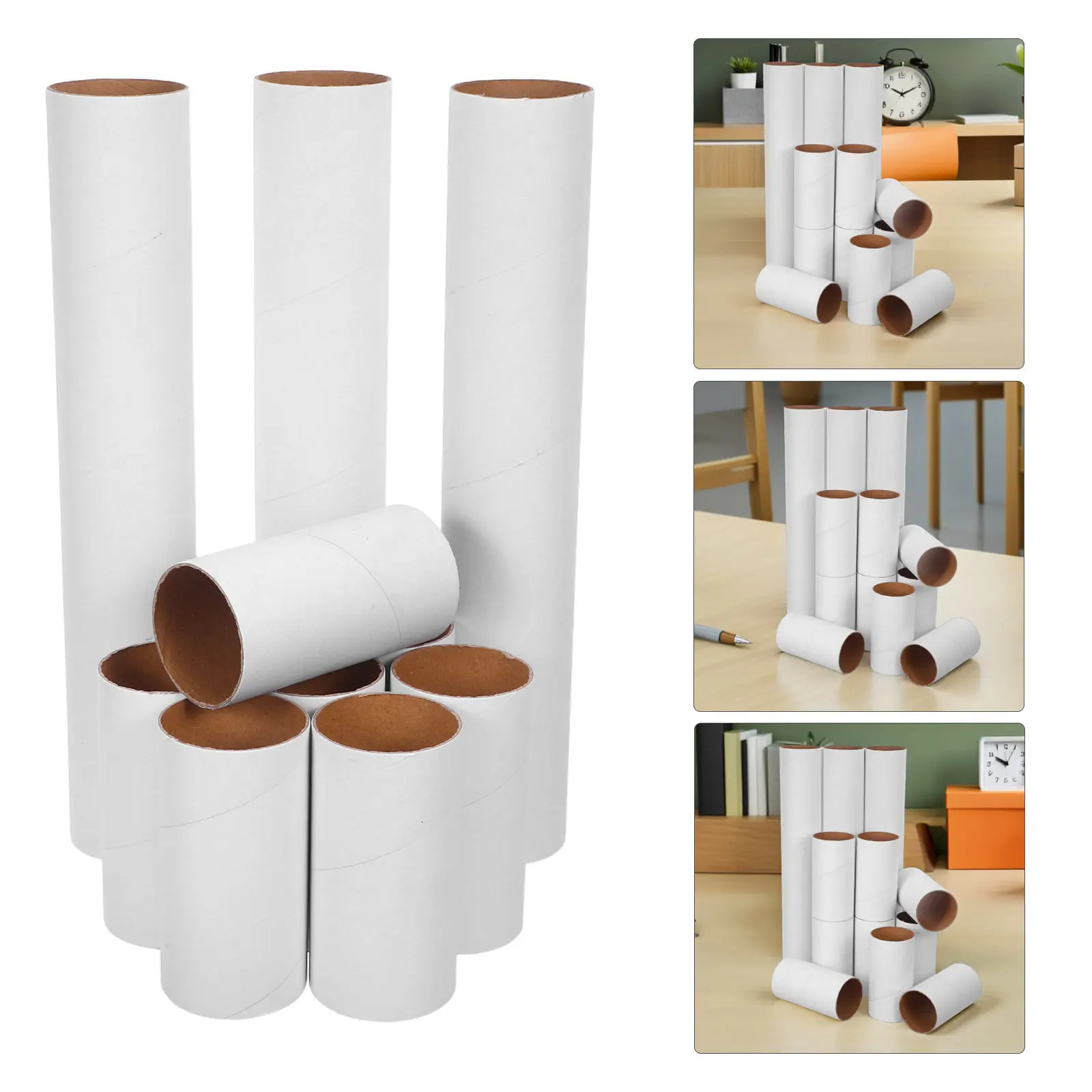 

12Pcs Kraft Paper Tubes Blank White Cardboard Rolls Creative DIY Craft Supplies for Kids Adults Painting Drawing Art Projects