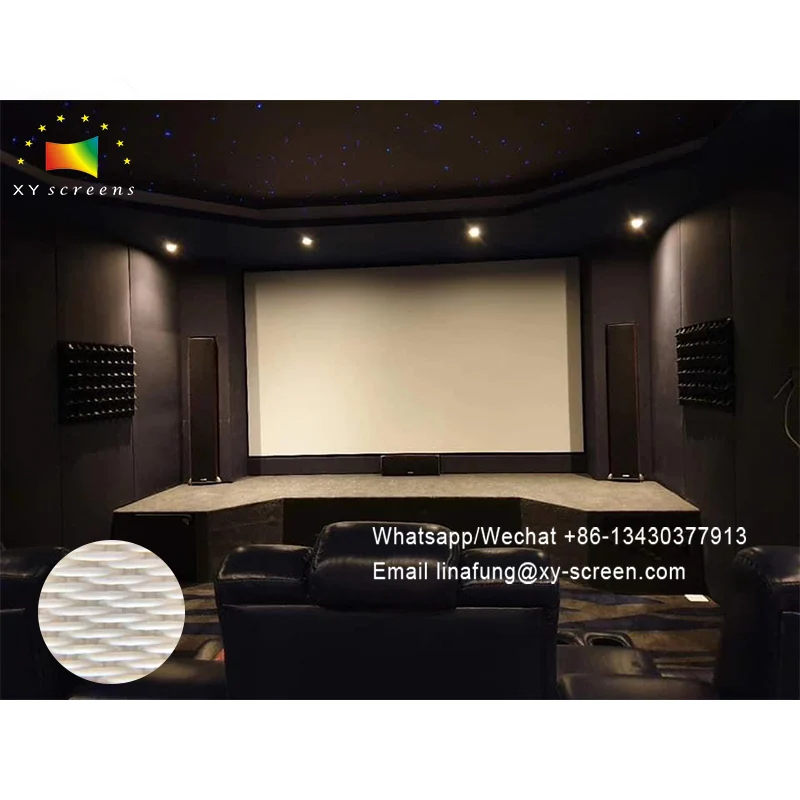 XY Screen 80-250in Slim Bezel Thin Fixed Frame Projection Screen 4K Audio Weave Acoustically Transparent Screen for Home Theater