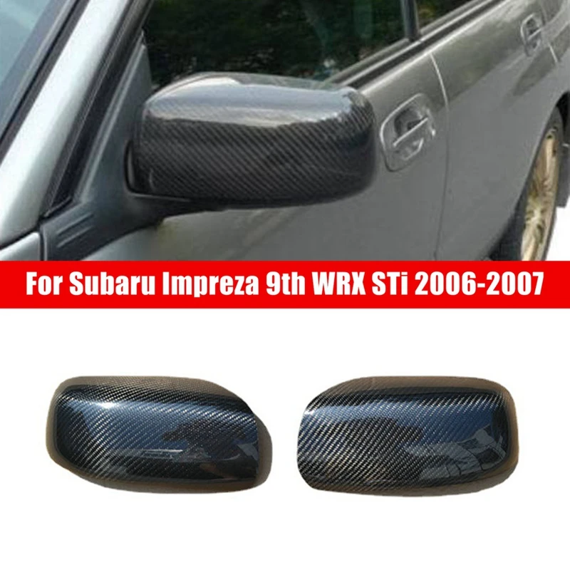 

Real Carbon Fiber Car Rear View Mirror Cover Trim For Subaru Impreza 9Th WRX Sti 2006-2007 Replacement