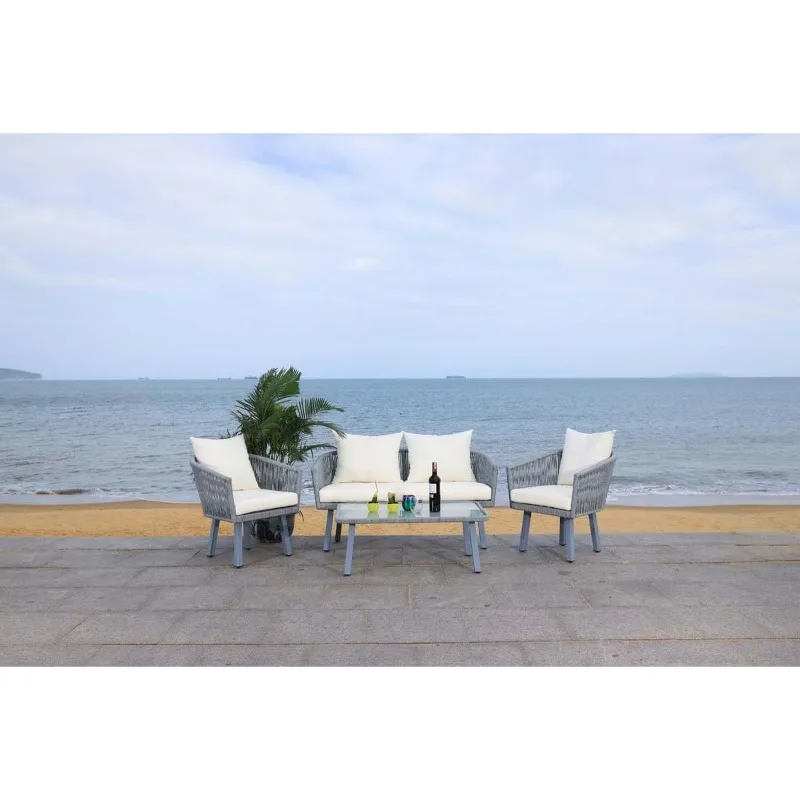 Korb kissen Set von 4 Seil Terrasse Hinterhof Living Set