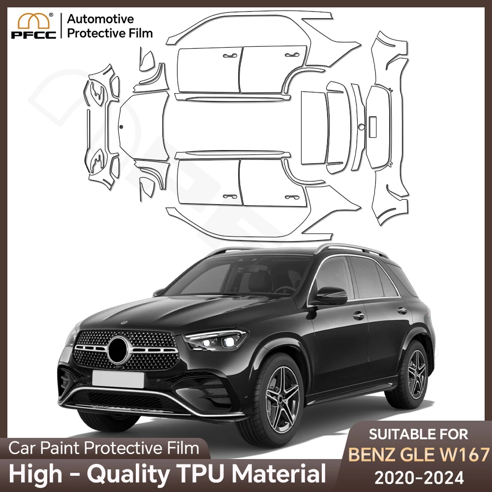 Pre Cut For Mercedes Benz GLE W167 Base 2020-2023 Luxury 2024 2025 TPU Paint Protection Film Car Body Clear Bra PPF Anti-scratch