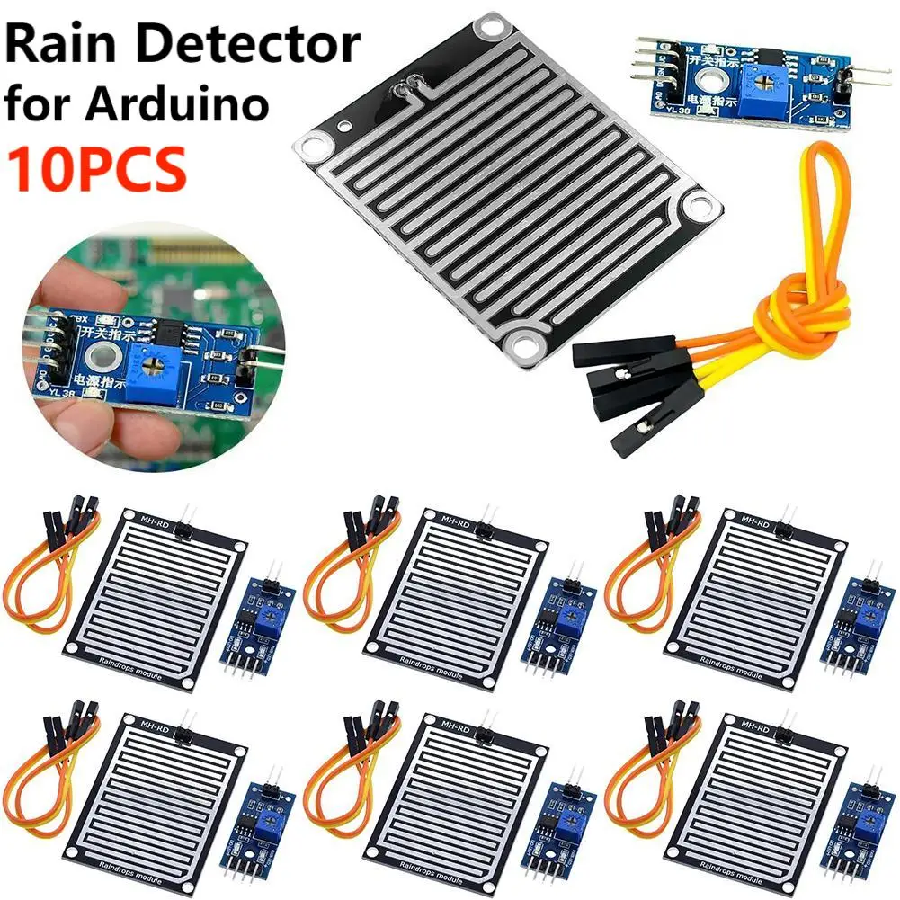 1-10PCS Snow Raindrops Detection Sensor Module Rain Weather Module Humidity For Arduino Relay Control Module Rain Water Sensor