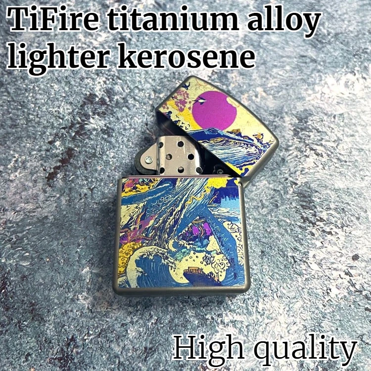 سبائك التيتانيوم عالية الجودة ضوء فاخر ولاعة الحوت موجة في الهواء الطلق بقاء الطوارئ EDC الشاعل قوي ودائم