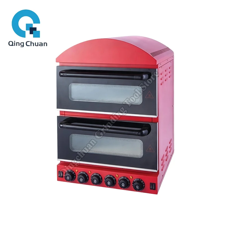Electric Pizza Oven Stainless Steel Industrial Fast Food Restaurants Hotels Commercial Kitchen Double Deck Pizza Oven