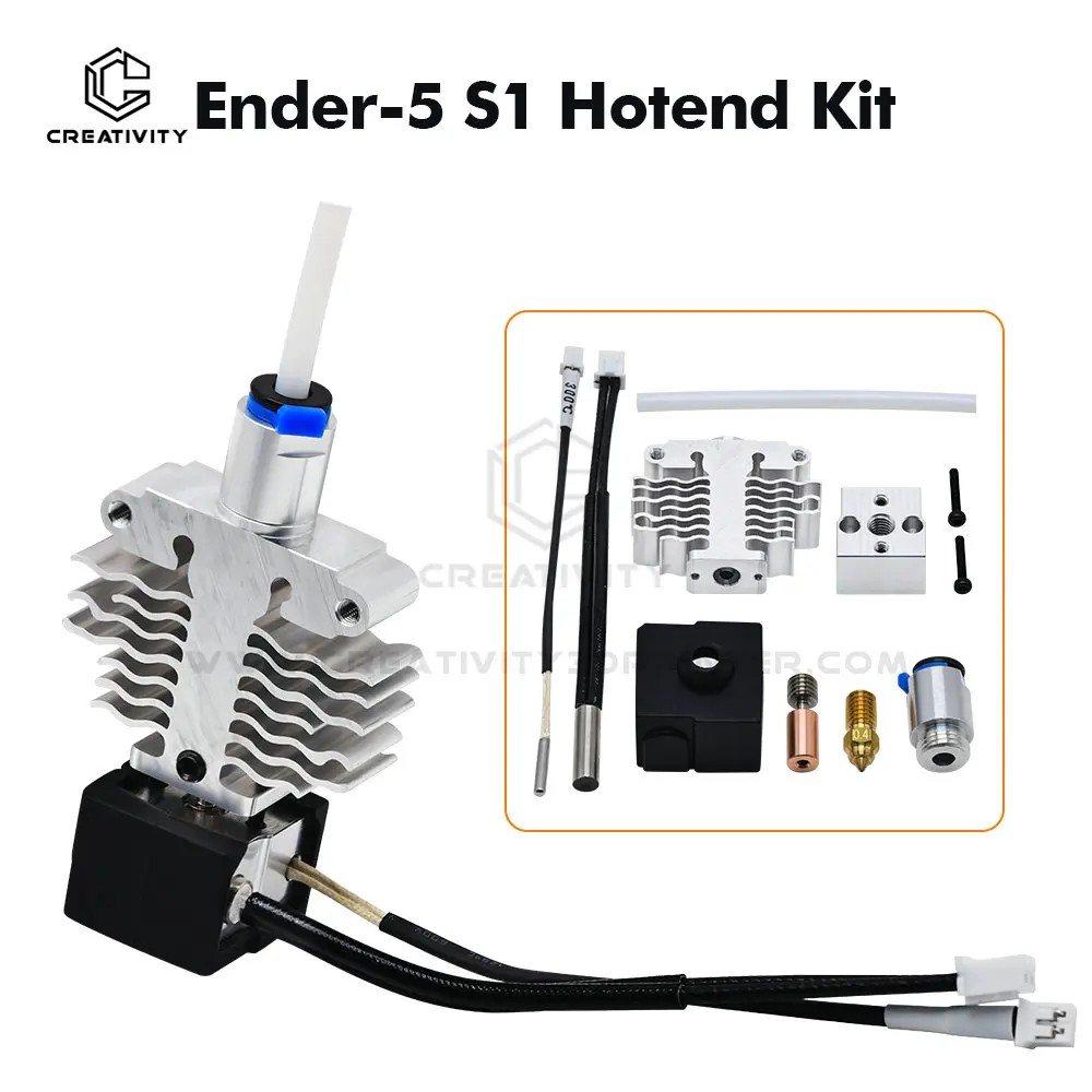 New Arrival Ender 5 S1 Extruder Hotend Kit Replacement High Temperature High Speed Complete Nozzle Hot End Kit 3d printer parts