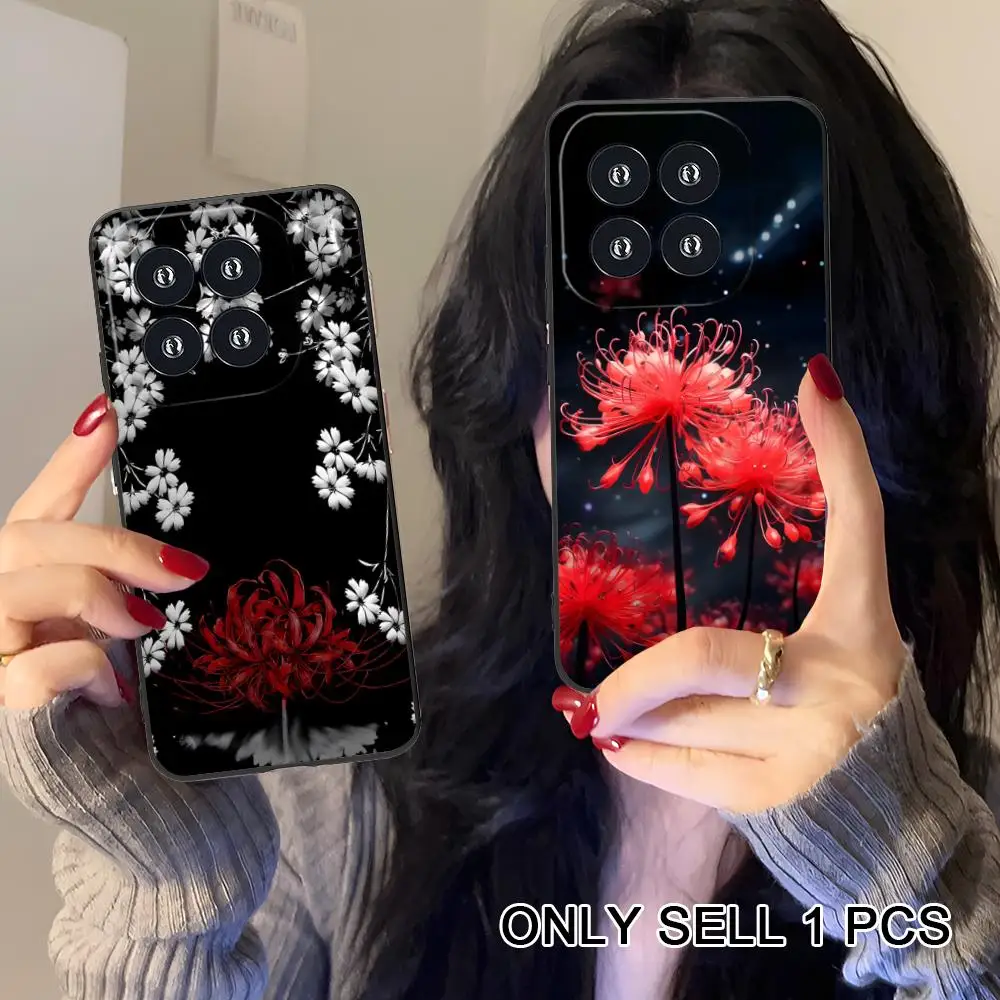 Red Spider Lily Lycoris Phone Case for Xiaomi 17 15 14 13 12 11 T Ultra Lite Pro S X 5G Soft TPU Shockproof Cover