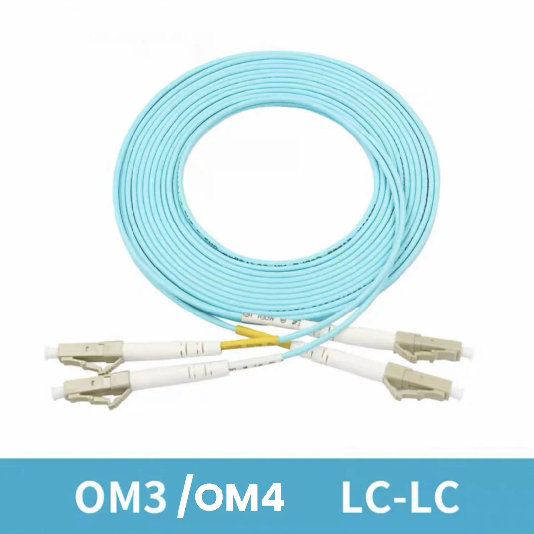 Cabo de remendo de fibra LC-LC OM3 duplex 20m 30m 100m DX Multimodo 3mm 2mm cabo 1m2m3m5m7m10m jumper de fibra óptica frete grátis ELINK