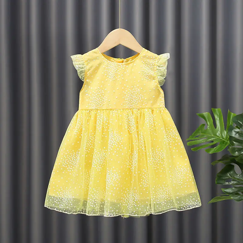 3-8 Years Old Children‘s Butterfly Wing Dress Polka-dot Princess 100% Cotton Summer Fluffy Dress