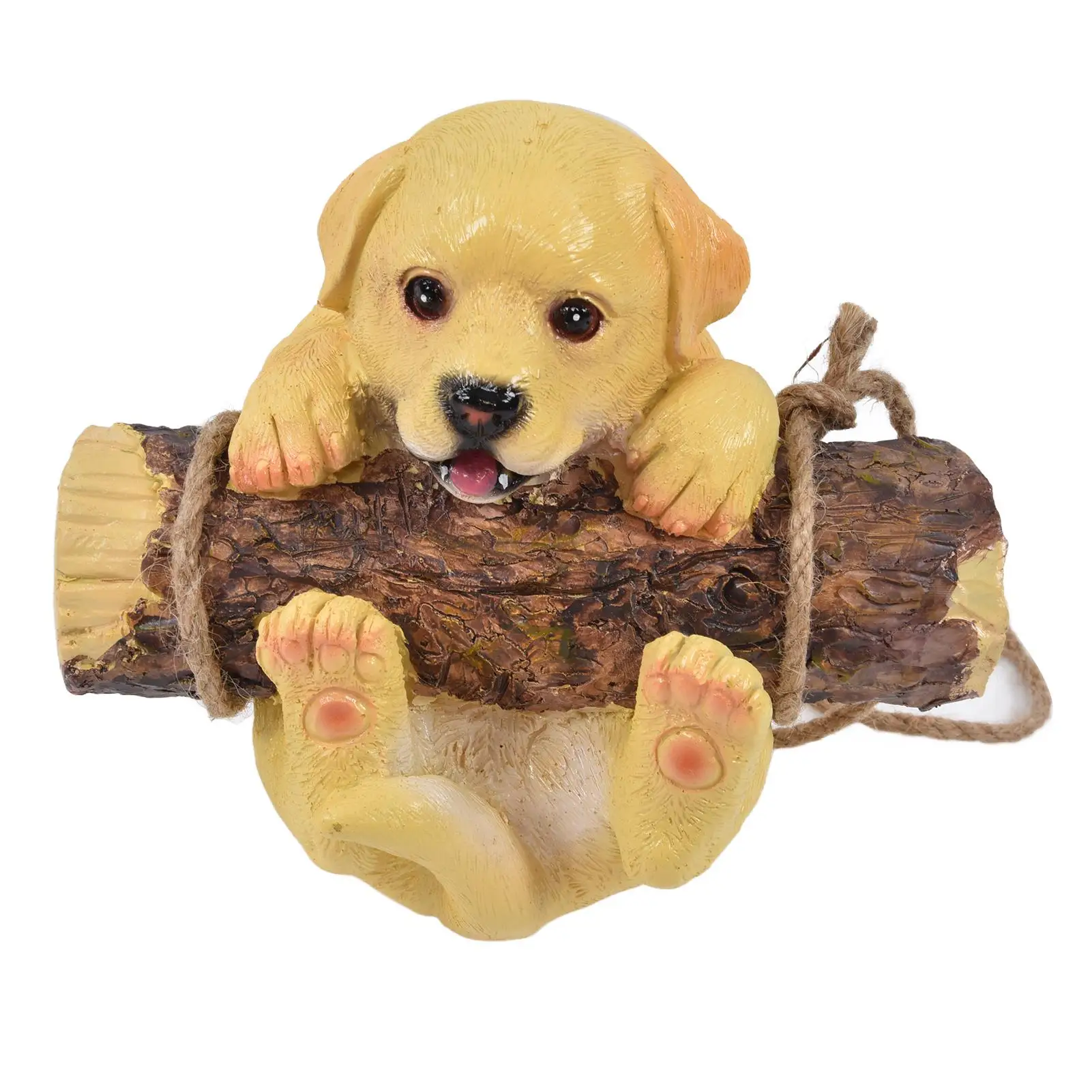 Adorable Resin Dog Statue - Eco-Friendly Swinging Puppy Decor for garden , for courtyard & for front Porch