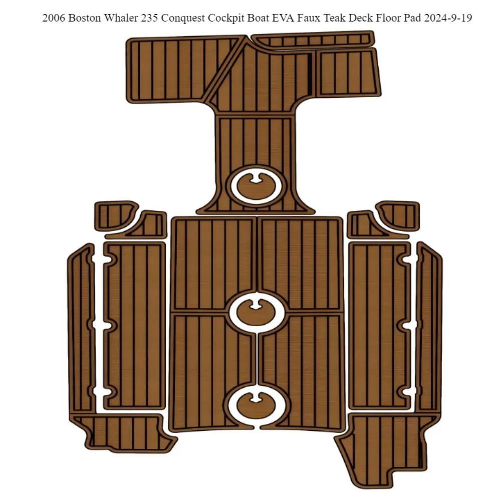 2006 Boston Whaler 235 Conquest Cockpit Pad Boat EVA Foam Faux Teak Floor Mat SeaDek MarineMat Gatorstep Style Self Adhesive