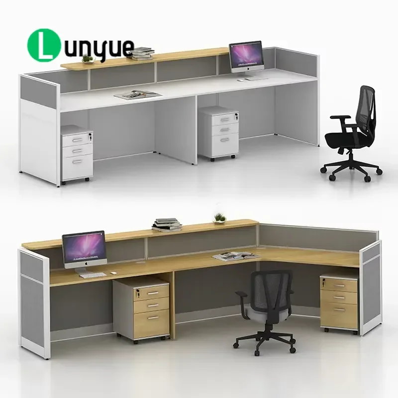 Modern Modular Office Desk for 2 People Partition Workstation Furniture Compartment Design Space Saving Professional