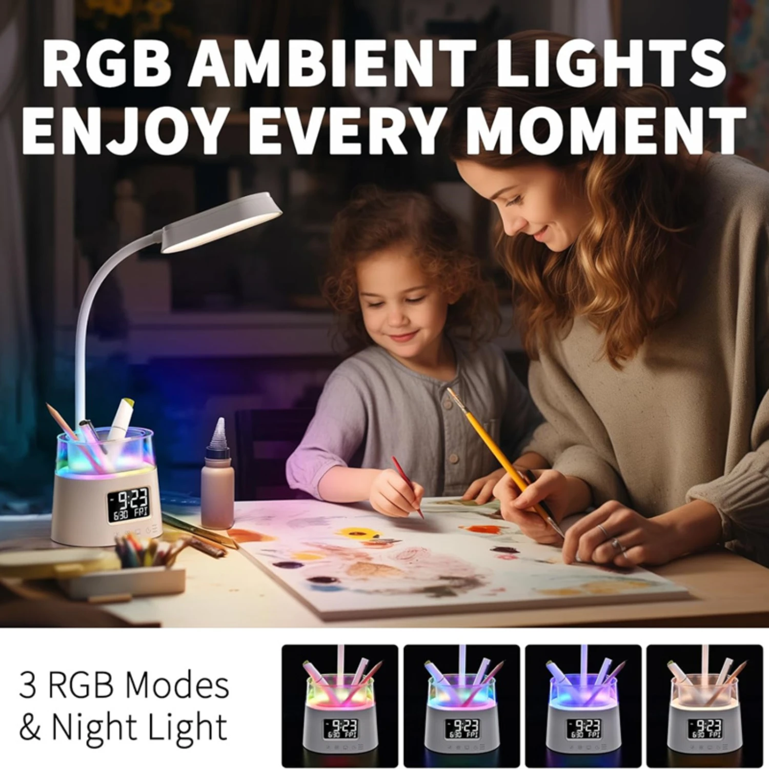 Lampe de bureau multicolore RVB ultime, accessoire essentiel d'étude et de travail pour un maximum de confort et de productivité, nouveau Goo flexible