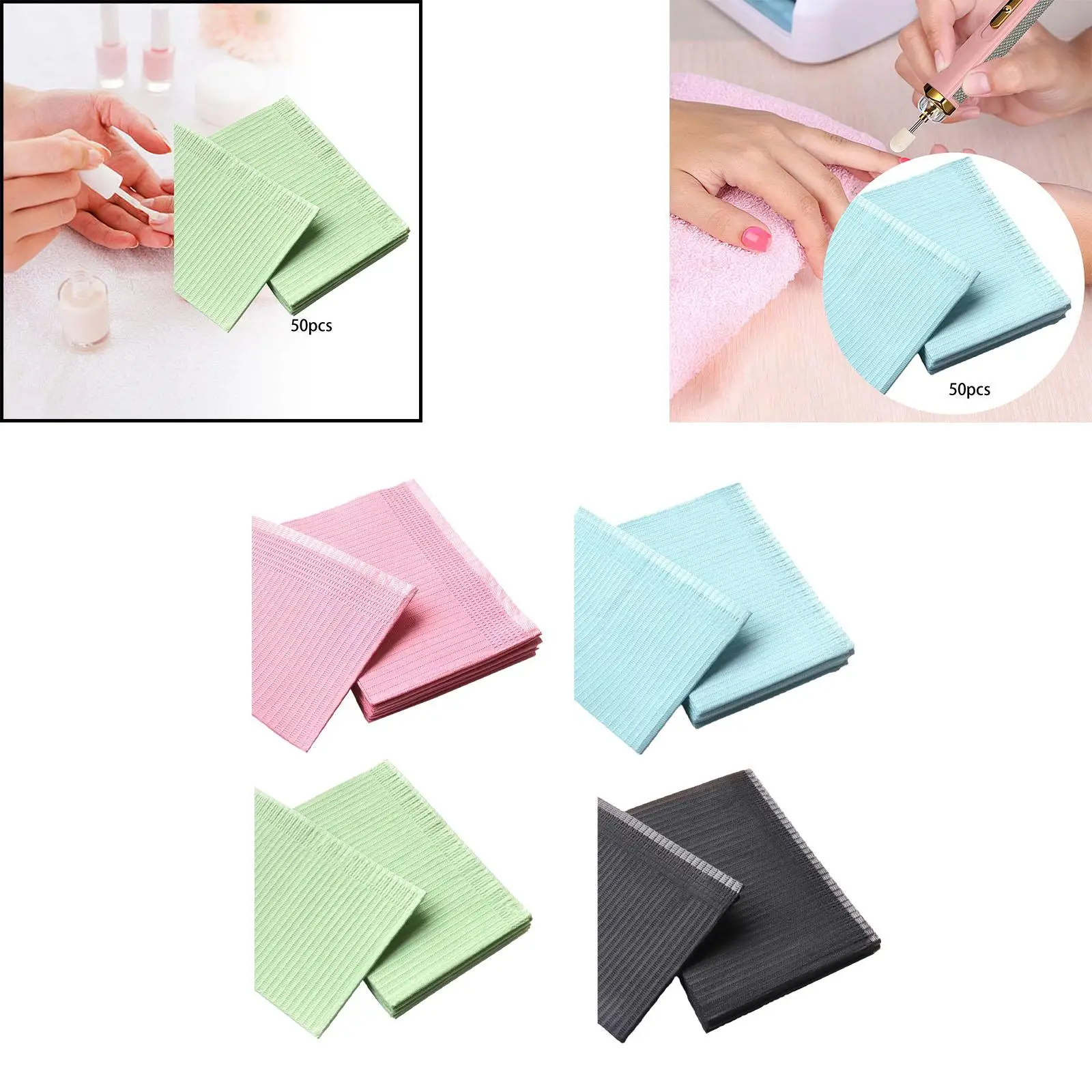 

50Pcs Disposable Nail Mats Tray Cover Clean Cloths Practical Table Mats Nail Bib Sheets for Eyelash Extension Service Salon