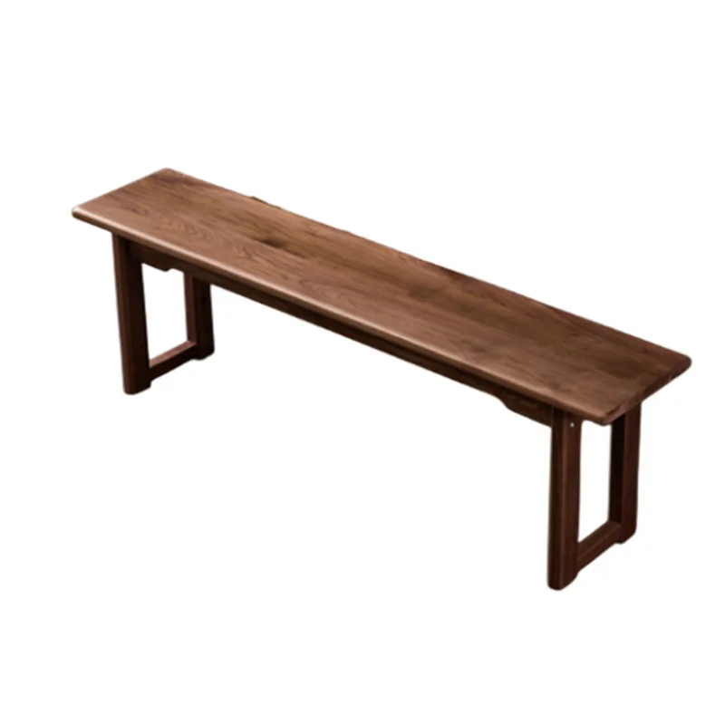 

Nordic all solid wood black walnut bench Japanese simple light luxury bedroom bedside stool dining room furniture bench
