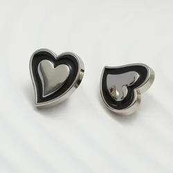 10pcs Beautiful Heart-shaped Buttons 11mm Smooth Metal Shank Buttons Woman's Blouse Skirt Accessories