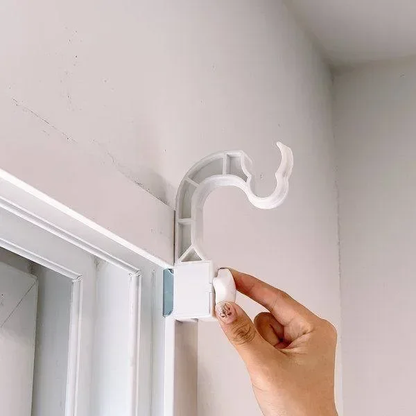 yesNo-Drill Card Holder Curtain Rod Roman Stick Dormitory Expandable Fixed Window Frame Clip Home Rental Essential