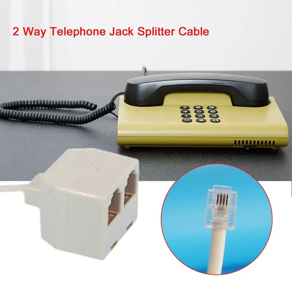 Hot 2 porte 6 p4c RJ11 Dual femmina a maschio cavo telefonico Splitter adattatore 2 vie telefono Splitter linea telefonica