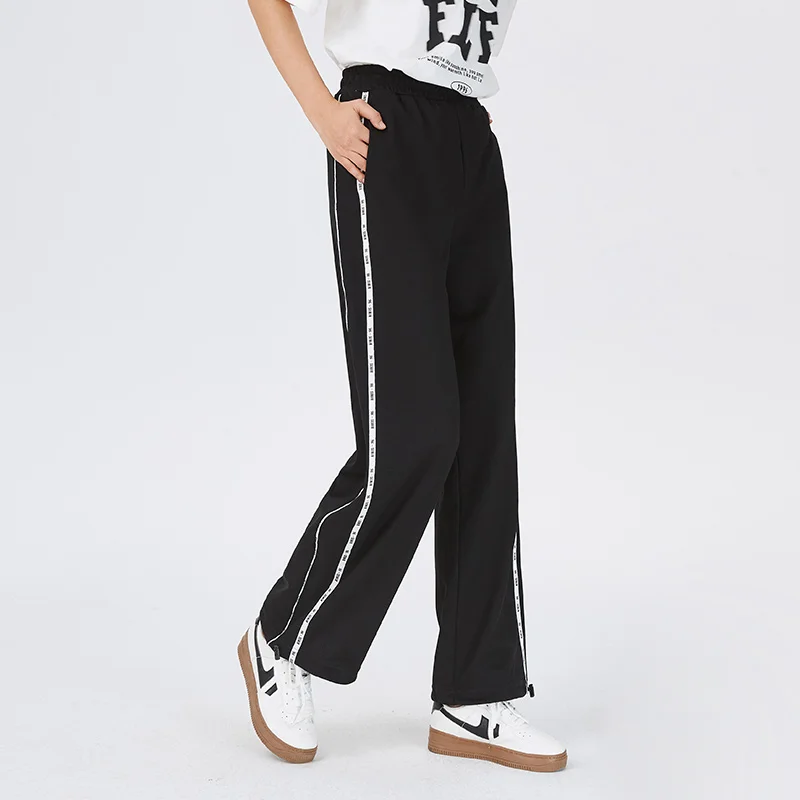 Semir Casual Trousers Women Letters Drawstring Sweat Trousers Show Leg Length Fashion Summer Girls Wide-Legged Trousers Hundred