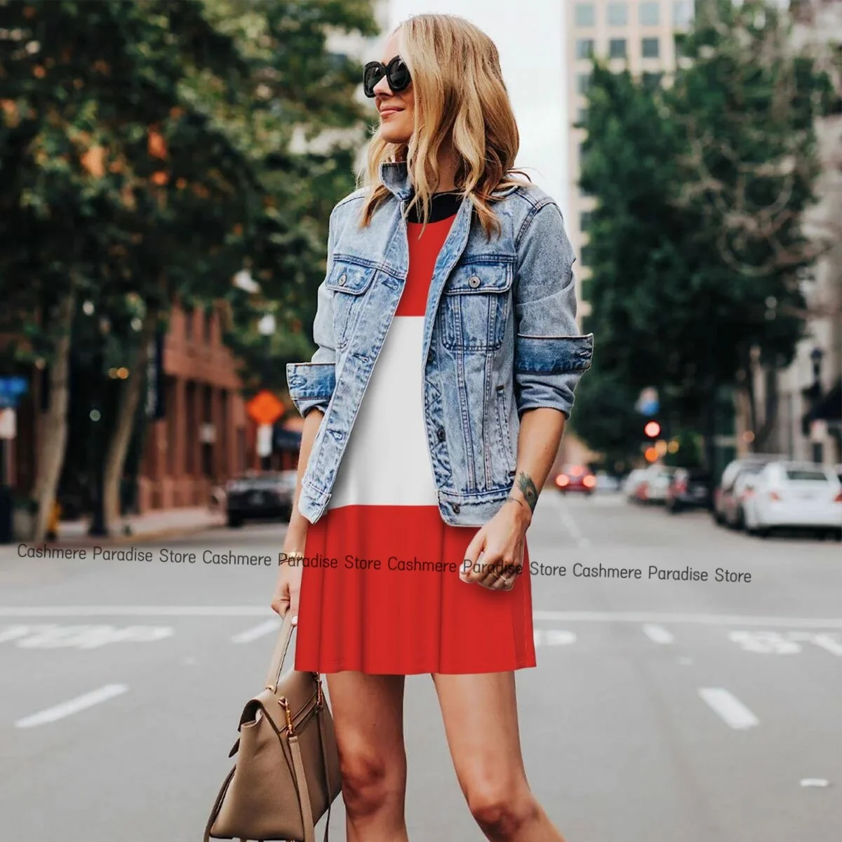 Abito da donna con bandiera austriaca, maglietta casual estiva, abiti da spiaggia, abito da canotta