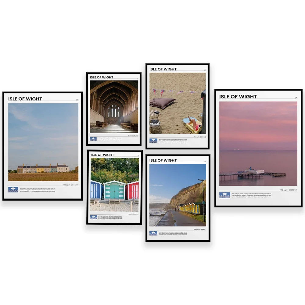 Aerial beach photography, beach pier, sunset, Isle of Wight, Brook, seaside prints, Sandown, coastguard hut, seascape poster