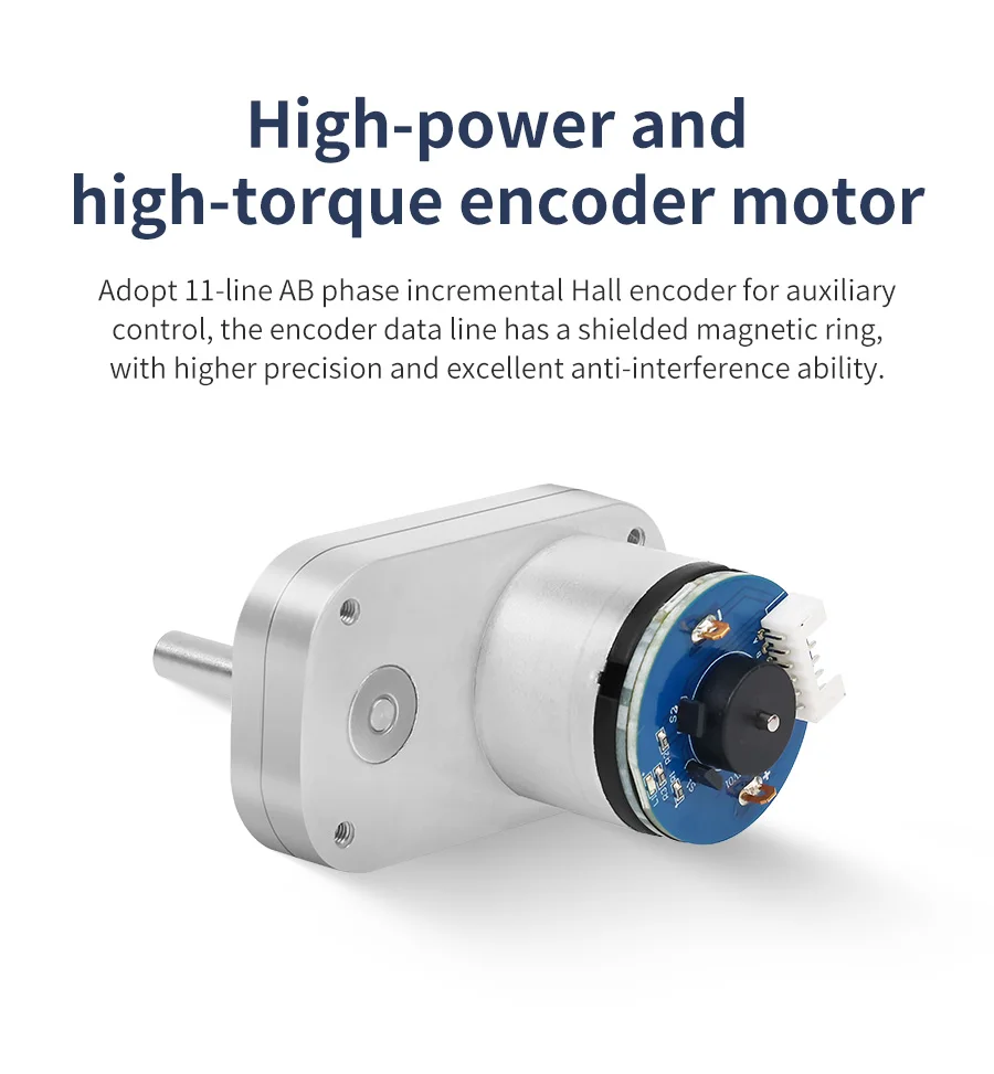 Yahboom DC-Untersetzungsmotor Hall-Encoder L-Typ mit Ganzmetallgetriebe Bessere magnetische Anti-Interferenz für Roboter-Auto-Chassis-Kit – Detail 10