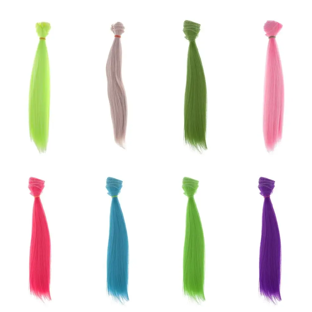 Hoge temperatuur draad rechte lange haarstukje pop meisjes vrouwen