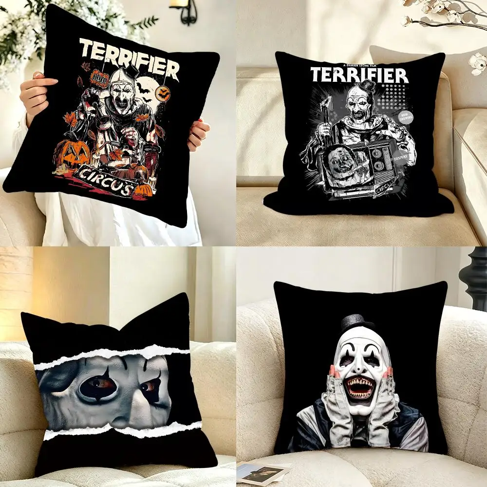 Gory Horror-Movie T-Terrifier Cushion Cover Bedroom bed reading backrest cushion Festive plush holiday Soft plush throw