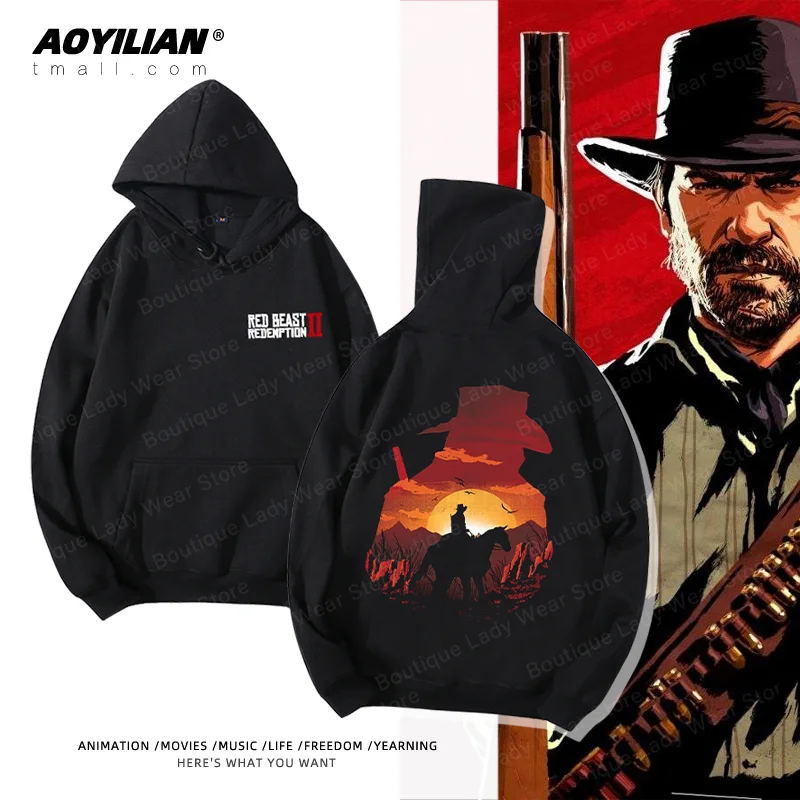 Red Dead Redemption Ps4 Redemption Game Surrounding Hooded Hoodie Men And Women Fall And Winter Clothing Coat Man Women Hoodies