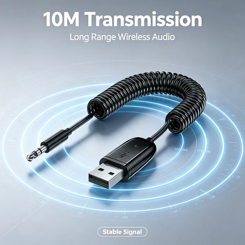 USB Bluetooth 6.0 Receiver Aux Bluetooth Adapter For Car 3.5mm Jack Speaker Auto Handfree Car Audio Music Transmitter