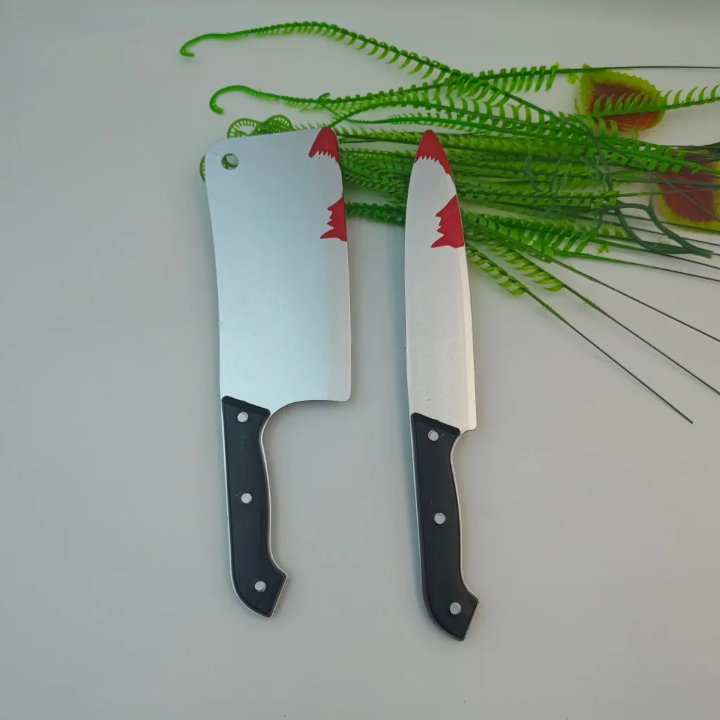 30cm Faked Bloody Sharp Knife for Halloween DIY Cosplay Props Decor Simulation Plastic Kitchen Knife halloween Party Supplies