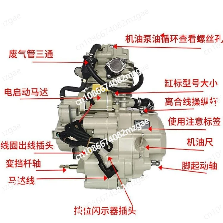 Motore universale per moto e triciclo Sistema di alimentazione raffreddato ad aria da 200 cc (compatibile con avviamento elettrico/piede)