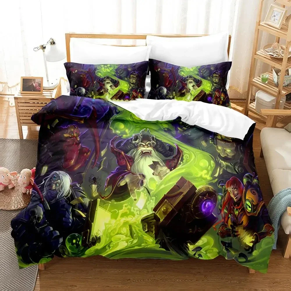 Hearthstone Heroes of Warcraft Bedding Set Single Twin Full Queen King Size Bed Set Adult Kid Bedroom Duvetcover Sets Monsters