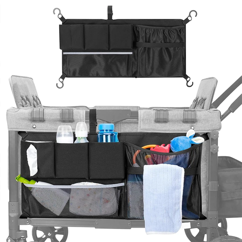 

Compatible with All W-Series Models Stroller Wagon Cargo Net, Foldable Mesh Cargo Nets Organizer Bag with Sorting Pockets