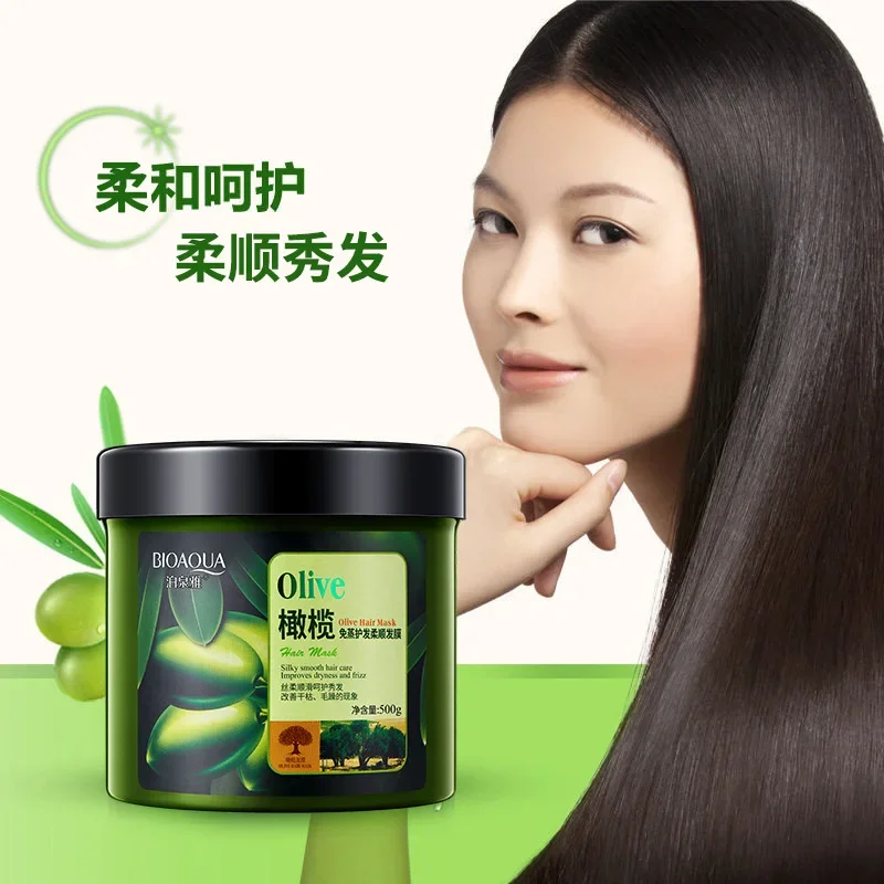 Keratin Repair Frizzled Supple Split Ends Dry Conditioner Hair Treament Hair Care Olive Oil No Need Steam Hair Mask