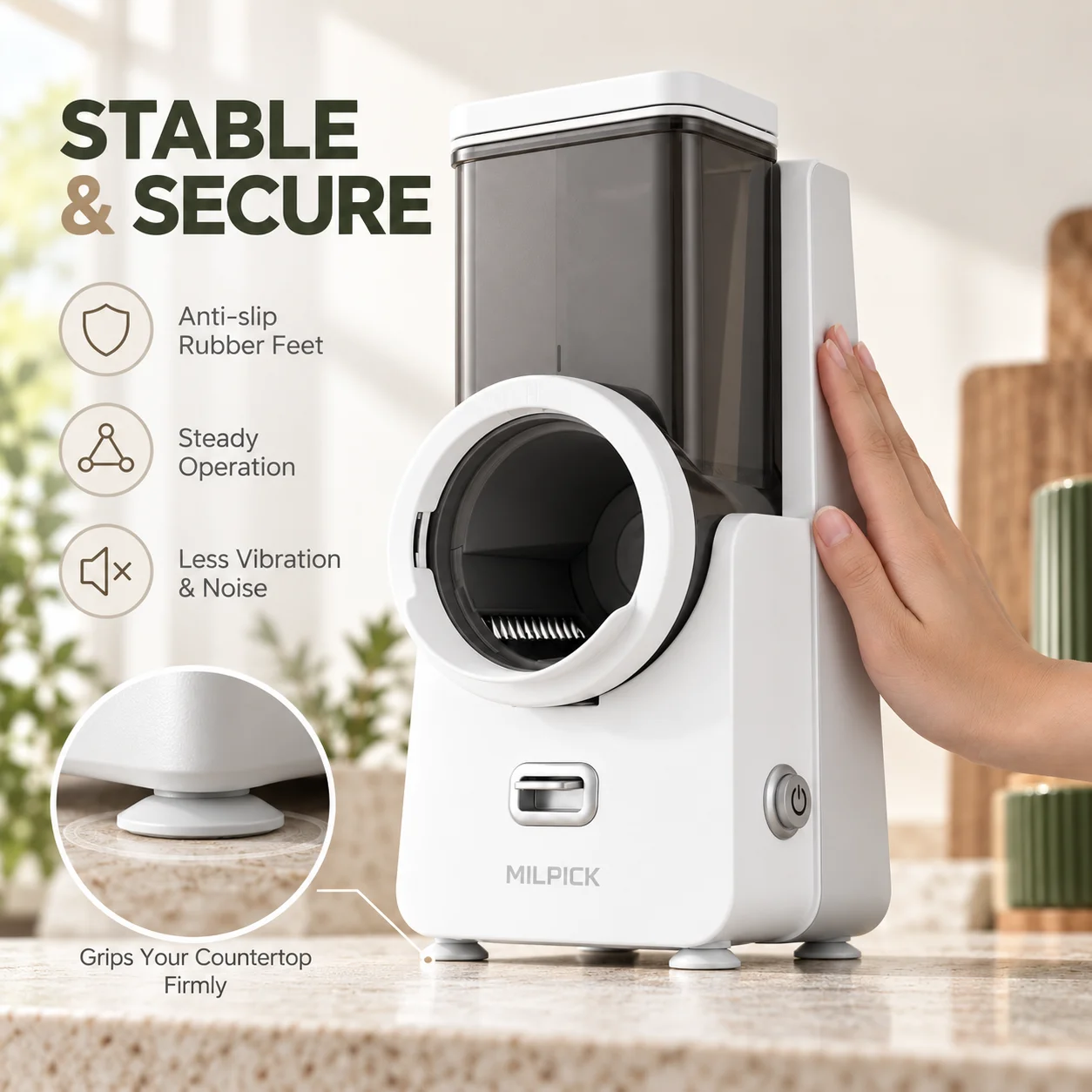 Food Processing Tools Stainless Steel Blades Low Noise 5-In-1 Vegetable & Fruit Chopper & Slicer for Home Kitchen Use