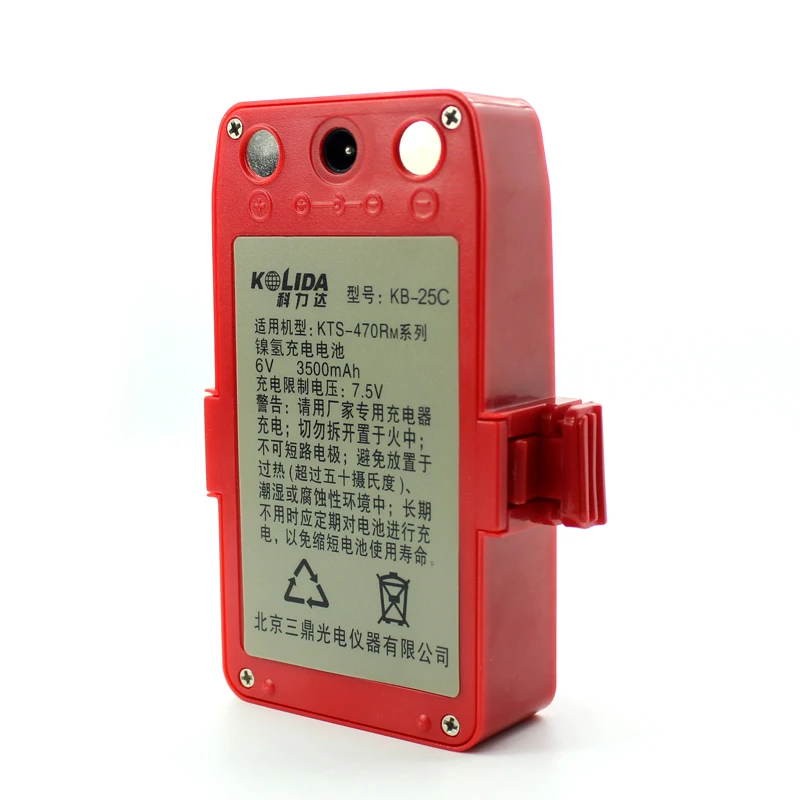 

High Quality and 100% Brand-new KOLIDA KB-25C Battery for KTS-470/480 series total station, 6V 3500mAh, Red color