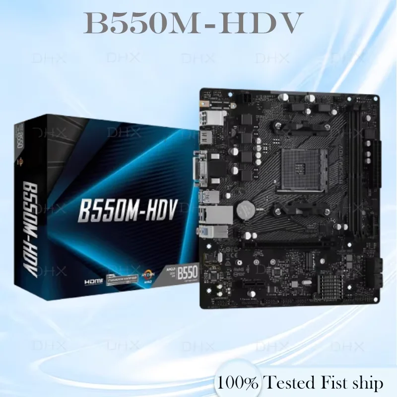 Para asrock B550M-HDV soquete am4 ddr4 128gb pcie4.0 m.2 sata 3 placa mae suporte ryzen 5000 cpu desktop M-ATX placa-mãe branca