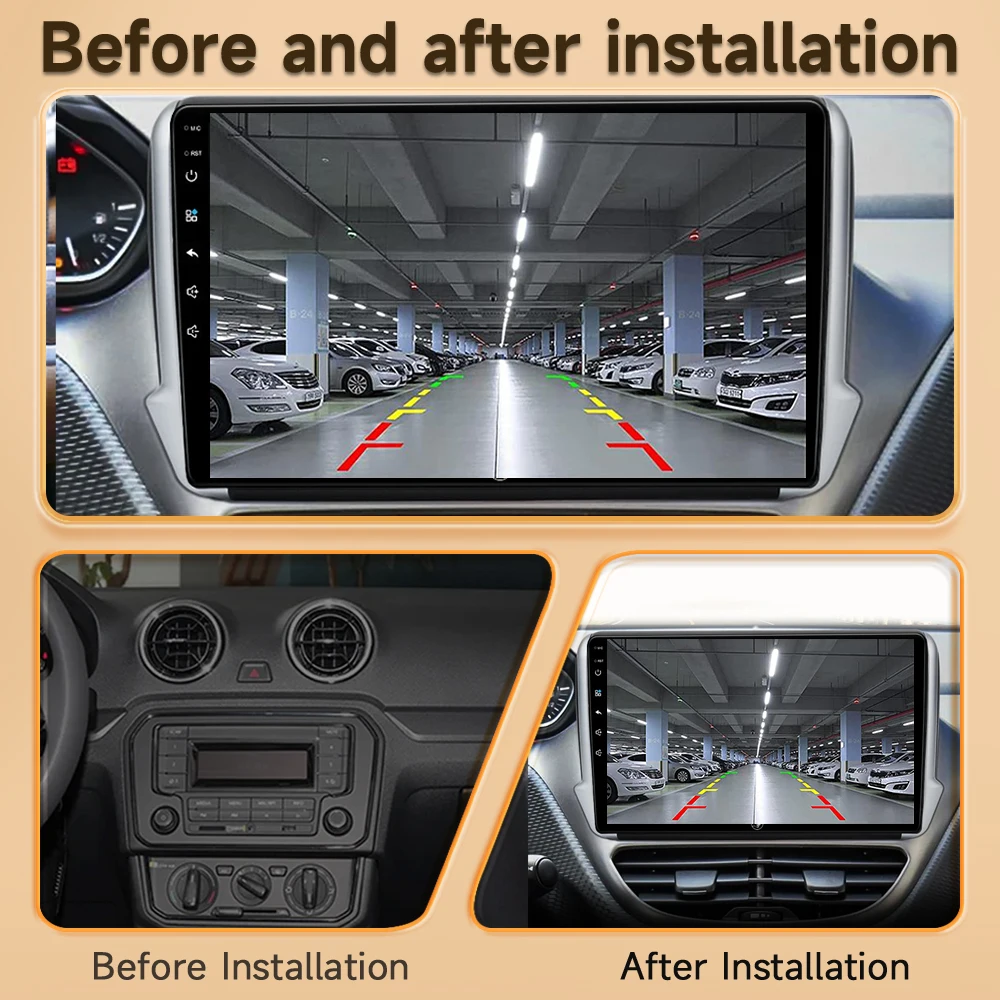 Car Radio Multimedia Player For Peugeot 2008 208 Series 2012 - 2018 Wireless Carplay Auto BT  Android Screen Auto radio WiFi GPS