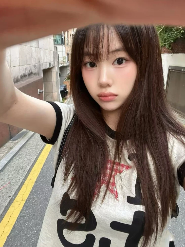 

Женская модная футболка Slim Fit с коротким рукавом, в стиле пэчворк, с цветовыми блоками, укороченная, с вырезом на плечах, из хлопка, в корейском стиле