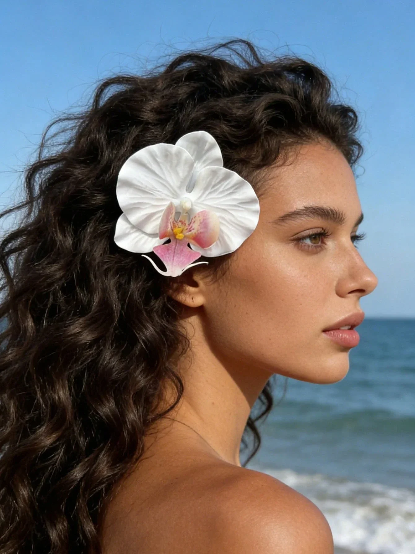 

Богемная заколка для волос с искусственным цветком лилии для женщин, аксессуары для волос