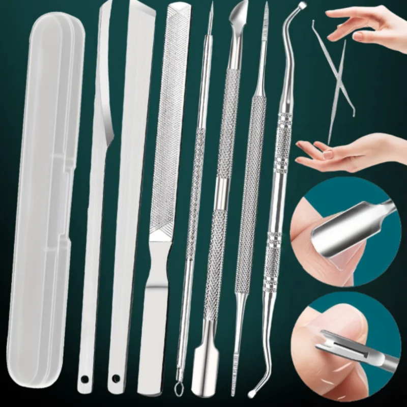 4/6/7 قطعة المهنية الفولاذ المقاوم للصدأ باديكير عدة المزدوج رئيس الكالس مزيل/جهاز انتهازي للبشرة للمنزل سبا وصالون استخدام العناية بالقدم