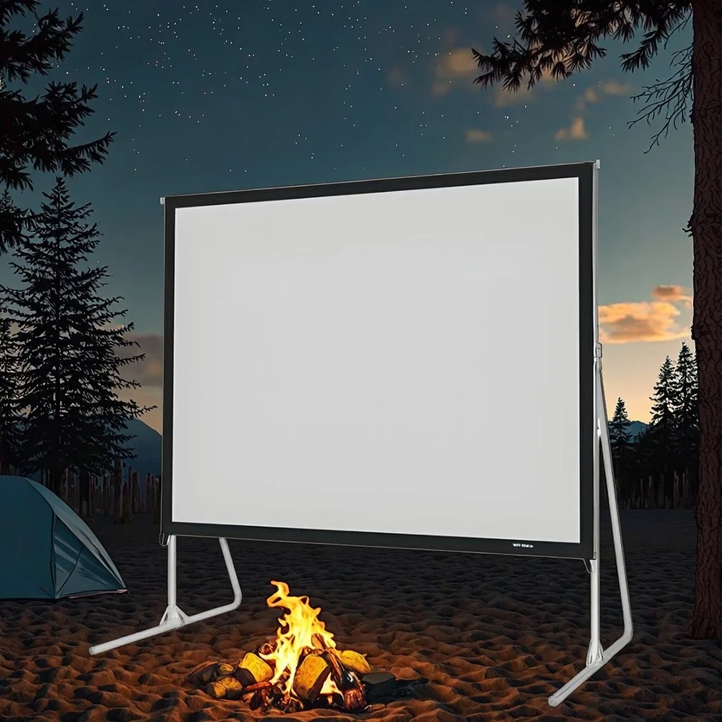 2026Fast-Folding Projector Screen Portable Foldable Screen Front&Rear Projection Easy Setup for Indoor Outdoor Usepromote sales