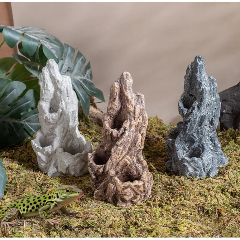 Natural Look Resin Reptile Rock Ledge Climbing Branch Hide for Snake Terrarium Tank Decoration