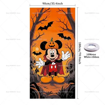 迪士尼米奇萬聖節南瓜蝙蝠門橫幅攝影背景室內外牆門廊背景派對用品 10 最佳銷售 萬聖節米奇 - №9