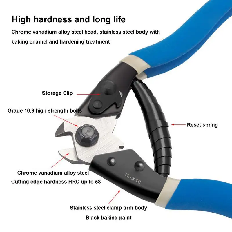 Bicycle Brake Cable Cutter Non-Slip Metal Bicycle Cable Cutter Blue Cutter Tool For DIY Enthusiasts Ergonomic Cutter Tool For