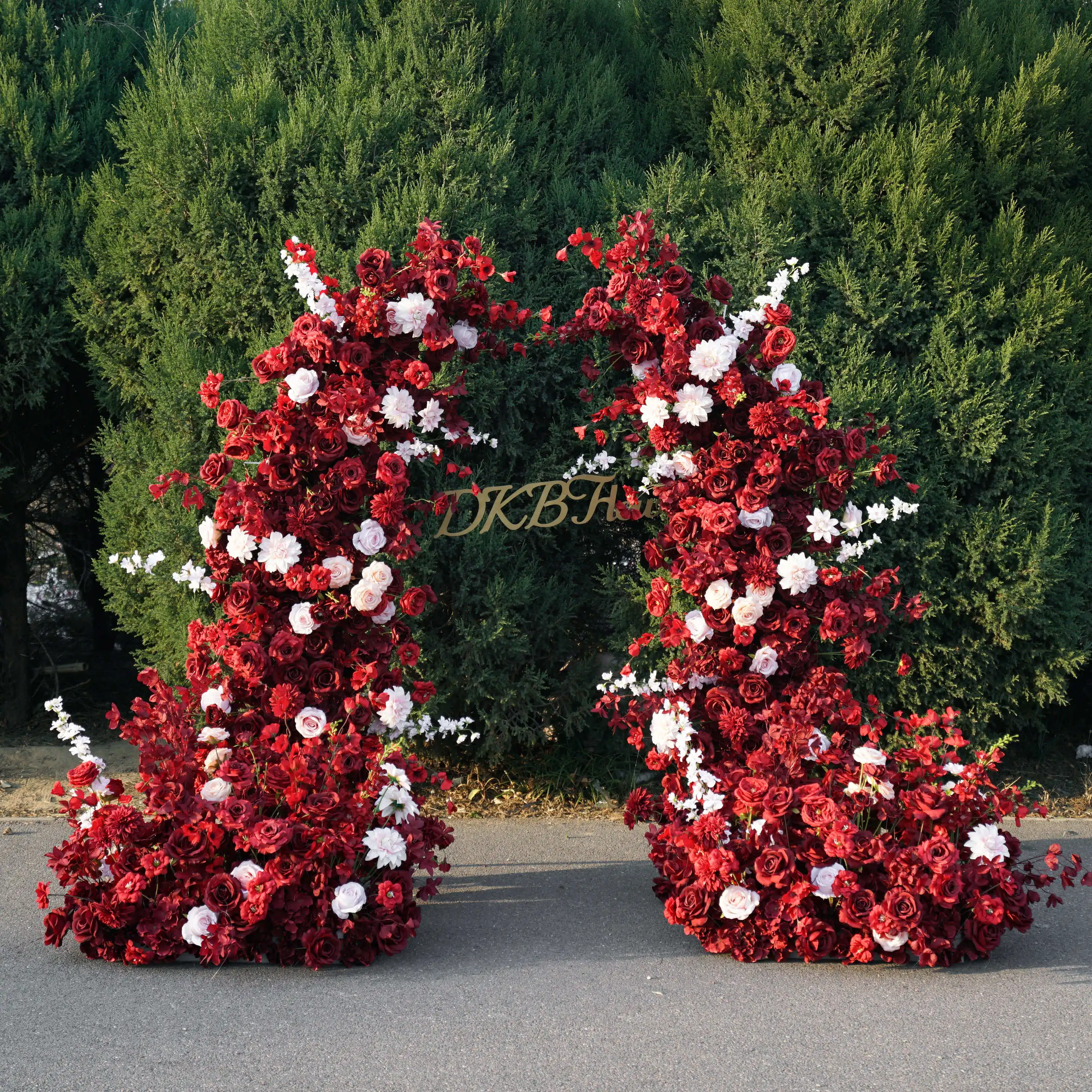 

Wholesale Artificial Rose Flower Horn Arch Backdrop Horn Arch with Flowers Horn Flower Arch for Wedding Decoration
