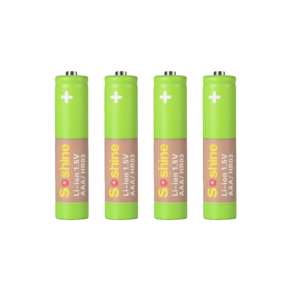 Soshine 1100mWh 1.5V AAA Li-Ion Rechargeable Battery 3A lithium Batteries and Li-ion AA AAA Smart Rechargeable Batteries Charger