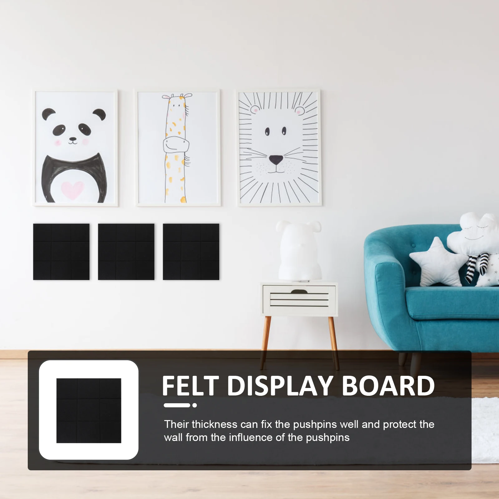 Decorative Felt Board for Photo Wall Non-Damaging Adhesive Easy to Use Exquisite Craftsmanship Office Home Classroom Notice